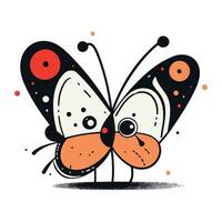papillon vecteur illustration. main tiré griffonnage style.