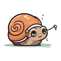 mignonne dessin animé escargot. vecteur illustration. isolé sur blanc Contexte.