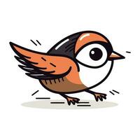 dessin animé illustration de une mignonne peu oiseau. vecteur agrafe art.