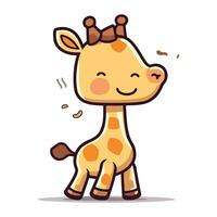 mignonne girafe vecteur illustration. mignonne dessin animé girafe