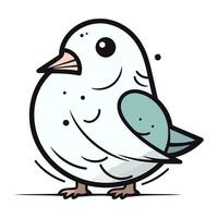 vecteur illustration de une mignonne pigeon. isolé sur blanc Contexte.