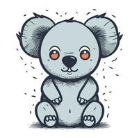 mignonne koala. main tiré vecteur illustration dans esquisser style.