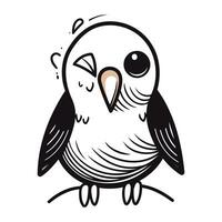 mignonne dessin animé hibou. vecteur illustration isolé sur une blanc Contexte.