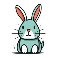 mignonne lapin. vecteur illustration dans dessin animé style. isolé sur blanc Contexte.