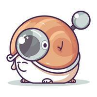 mignonne dessin animé escargot personnage. vecteur illustration de une mignonne escargot.