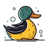 canard vecteur illustration dans plat style. mignonne dessin animé personnage.