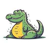 dessin animé crocodile. vecteur illustration de une mignonne dessin animé crocodile.