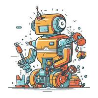 robot. vecteur illustration de une mignonne robot. mignonne robot.