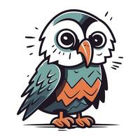 mignonne dessin animé hibou. vecteur illustration isolé sur une blanc Contexte.