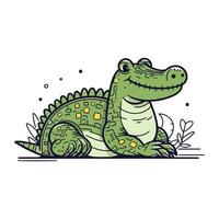 crocodile. vecteur illustration. mignonne crocodile.
