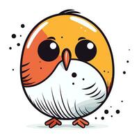 mignonne dessin animé hibou isolé sur une blanc Contexte. vecteur illustration.