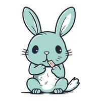 mignonne dessin animé lapin. vecteur illustration isolé sur une blanc Contexte.