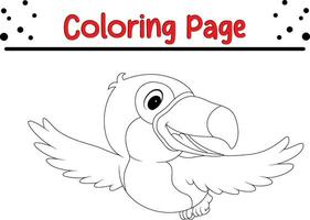 toucan coloration page. oiseau coloration livre pour des gamins vecteur