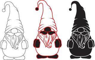 vecteur Noël gnomes illustration. gnome collection. mignonne ensemble avec un elfe isolé sur blanc