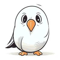 illustration de une mignonne peu oiseau dessin animé personnage sur blanc Contexte vecteur