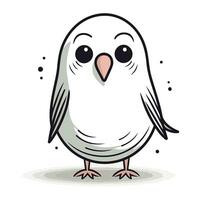 mignonne dessin animé blanc hibou isolé sur blanc Contexte. vecteur illustration.