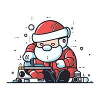 Père Noël claus en jouant vidéo jeu. vecteur illustration de Père Noël claus en jouant vidéo Jeux.