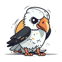 vecteur illustration de une mignonne perroquet sur blanc Contexte. dessin animé style.