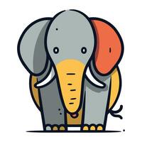 dessin animé l'éléphant. vecteur illustration de un l'éléphant isolé sur une blanc Contexte.