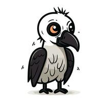 mignonne dessin animé vautour. vecteur illustration isolé sur blanc Contexte.