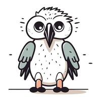 mignonne peu hibou. vecteur illustration dans dessin animé style sur blanc Contexte.