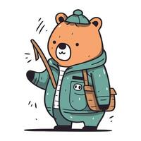 mignonne ours dans chaud vêtements. vecteur illustration dans dessin animé style.