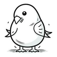 Pigeon griffonnage vecteur illustration. mignonne dessin animé personnage.