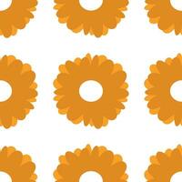 sans couture modèle avec dessin animé Orange fleurs, pour en tissu impressions, textile, cadeau emballage papier. coloré vecteur pour enfants, plat style