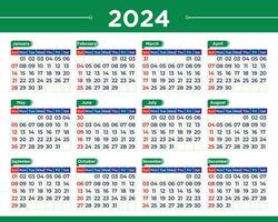 calendrier conception pour 2024 ou Nouveau année calendrier vecteur