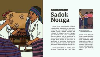 sadok nonga est Nusa tenggara illustration conception disposition idée modèle vecteur