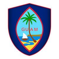 Guam drapeau dans bouclier forme. vecteur illustration.