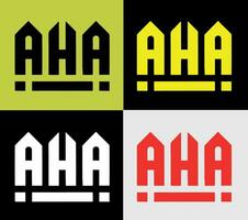 aha monogramme logo, éléments Couleur variation abstrait icône. moderne logotype, affaires modèle. vecteur