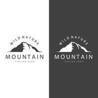 Montagne logo, Montagne aventure avec silhouette modèle dans Facile moderne style vecteur conception pour entreprise et produit marque