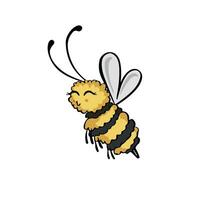 abeille plisser les yeux avec bonheur, vecteur illustration