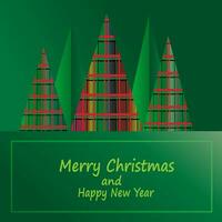 joyeux Noël et Nouveau année vert vecteur Contexte modèle carte postale joyeux Noël salutations arbre à carreaux