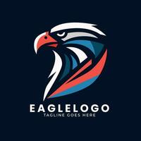 Aigle logo conception, minimal Aigle visage logo modèle vecteur