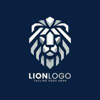 Mini centre commercial Lion tête logo conception modèle, géométrique Lion visage vecteur