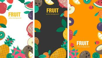 Frais et mûr des fruits, promotionnel bannière vecteur