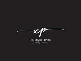 minimal xp féminin logo, monogramme xp pixels Signature lettre logo vecteur