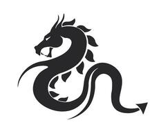 bête dragon silhouette, populaire créature animal vecteur