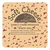 famille ferme produire, doux fromage production étiquette vecteur