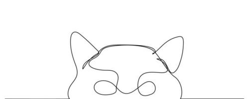 chat en dessin au trait continu simple dessin au trait noir vecteur