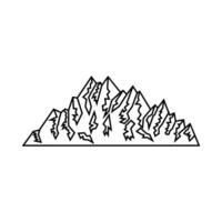 montagnes icône vecteur. une randonnée illustration signe. sauvage la nature symbole ou logo. vecteur