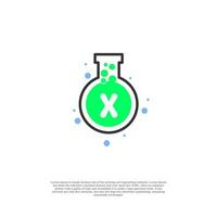 vecteur lettre X sur laboratoire icône conception modèle illustration