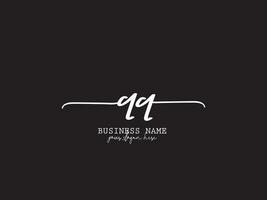 Signature qq féminin logo, minimaliste qq logo icône vecteur art