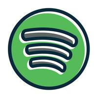 spotify vecteur épais ligne rempli foncé couleurs