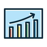 croissance graphique vecteur épais ligne rempli foncé couleurs