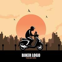 scooter rétro logo modèle vecteur