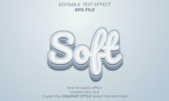 doux 3d texte effet et modifiable texte effet. vecteur modèle