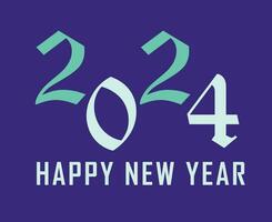 content Nouveau année 2024 vacances cyan abstrait conception vecteur logo symbole illustration avec violet Contexte